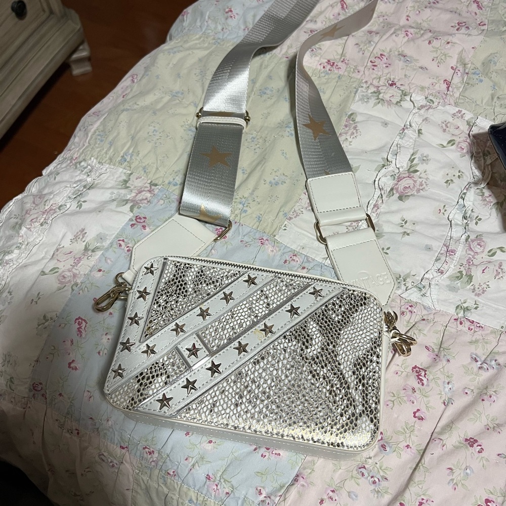 Stylish Silver and White Women's Bag